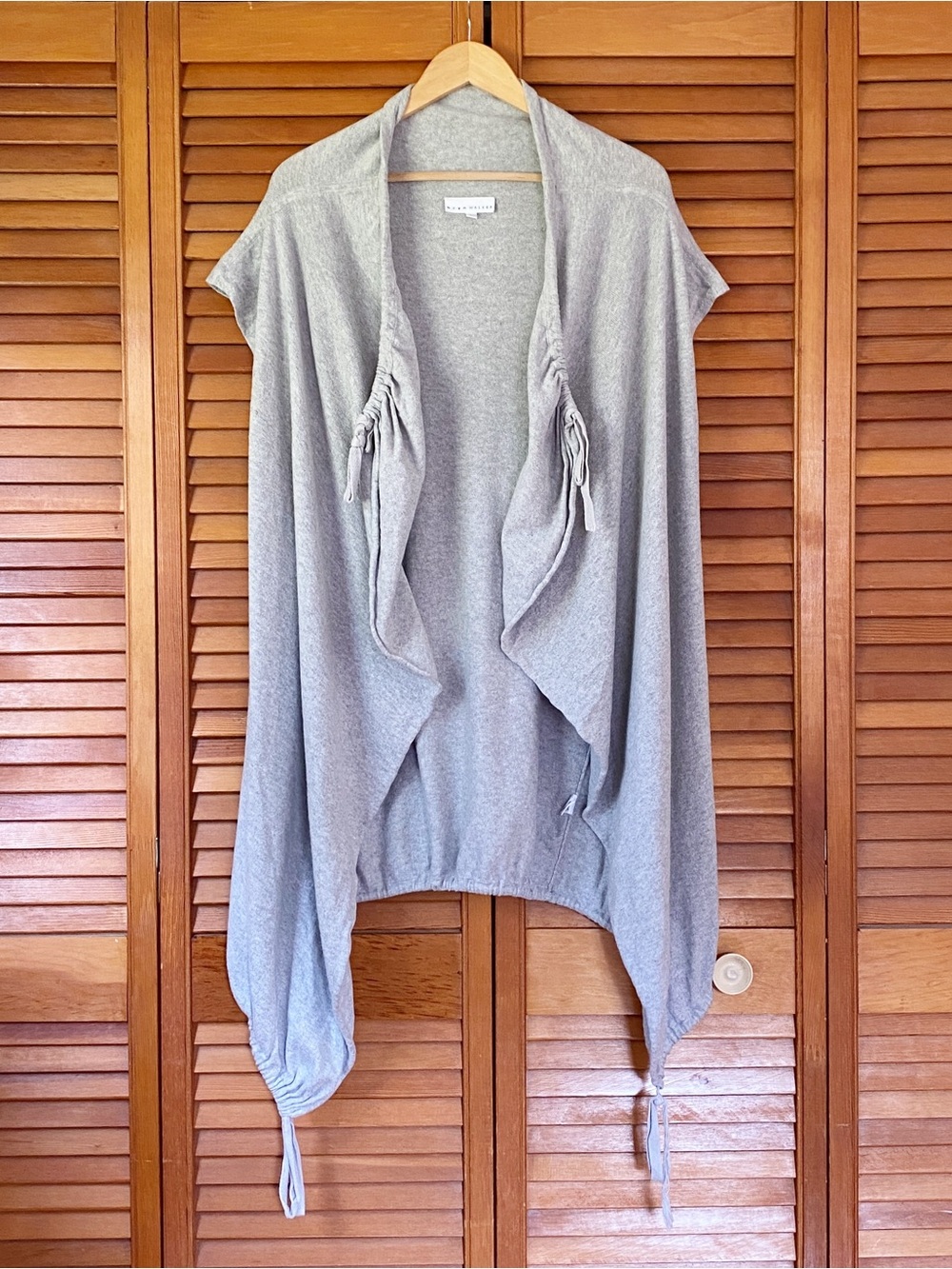 Bryn Walker Cardigan Women's Size Large Sleeveless Gray Cashmere Cotton Knit